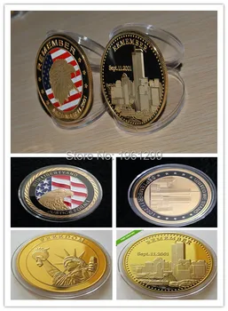 Заказ образца, 3 Дизайнерских изделия Монета Соединенных Штатов 911 железных позолоченных монет с надписью libertyand justice forall united we stand coin