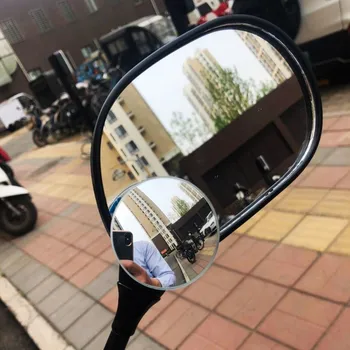 Зеркало заднего вида для мотоцикла с широким углом обзора HD, регулируемое маленькое круглое зеркало для мотоцикла Kawasaki