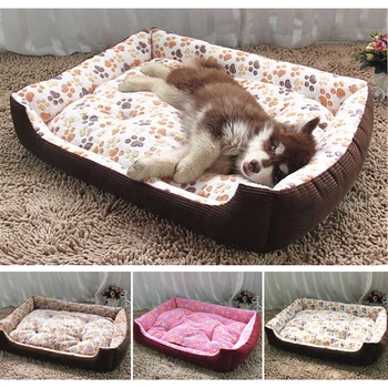 Зимние Теплые водонепроницаемые кровати для домашних собак, Моющийся диван-подушка для кошачьего домика, собачья кровать для маленьких средних и крупных собак, товары для домашних животных чихуахуа