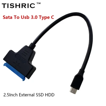 Кабель TISHRIC Sata Usb 3.0 Type C Адаптер Sata к Usb Type C Кабели Sata Поддерживают 2,5-дюймовый Внешний SSD HDD Жесткий диск 15 + 7 22Pin