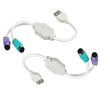 Кабель-адаптер USB 2.0 для PS, двойной интерфейс PS, кабель-адаптер USB для клавиатуры, мыши, удлинитель, бесплатный привод