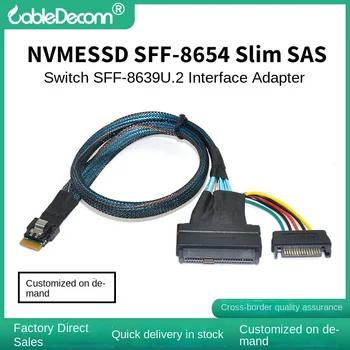 Кабель-адаптер интерфейса U. 2 к NVMESSD SFF-8654 Slim SAS к кабелю SFF-8639 настраивается по мере необходимости