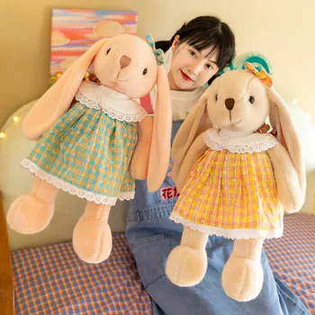 Кавайный Кролик С длинными Ушами, Плюшевые Милые игрушки-кролики, Кукла для умиротворения девочки, Детская подушка для сна, Мягкие Животные, Детские Игрушки в подарок