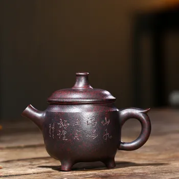 Китайский ретро Исин Печь для обжига дров изменить чайник фиолетовый глиняный фильтр чайники Ручной работы Чайный набор красоты чайник индивидуальные 290 мл