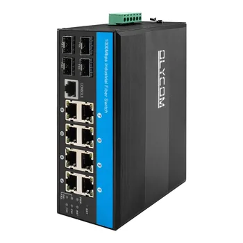 Класс защиты IP40 1G /2.5G 12-портовый SFP ERPS SNMP L2 L3 управляемый сетевой коммутатор Ethernet