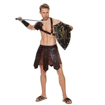 Костюм римского воина для мужчин Средневековый греческий Хэллоуин Косплей Аниме Одежда для вечеринок Карнавальный Фестивальный наряд