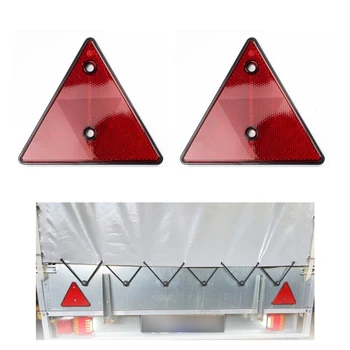 Красный прицеп с ТРЕУГОЛЬНЫМ отражателем, Светоотражающие треугольники для стоек ворот, задние предупреждающие светоотражатели, подходящие для грузовиков Tracto