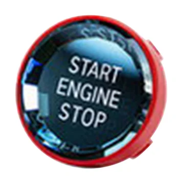 Крышка переключателя салона автомобиля, хрустальная накладка на кнопку запуска двигателя, кнопка остановки двигателя, наклейка для BMW-3/5 серии E70 E90 E60, красный