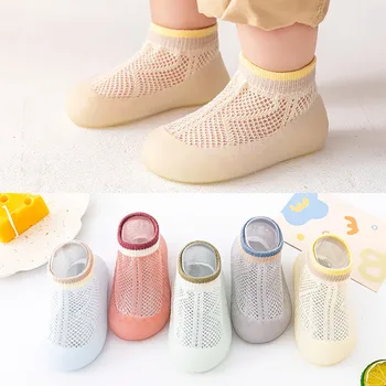 Летняя Новая сетчатая детская обувь, обувь для новорожденных, Носки для мальчиков и девочек, кроссовки, мягкая нескользящая дышащая кроватка для 0-4 лет