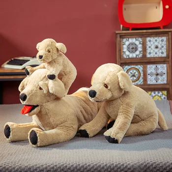 милая плюшевая игрушка для собак, реалистичный щенок лабрадора, мягкая кукла, чучело реального животного в положении лежа, подушка для собаки, детские игрушки, подарок на день рождения