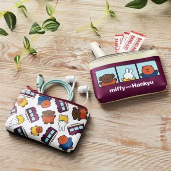 Мини-кошелек с принтом Миффи из мультфильма, Милый клатч для девочек, портативный ключ, наушники, автобусная карточка, сумка для хранения губной помады, подарок на день рождения