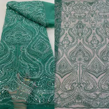 Модная вышивка из Французской кружевной ткани с пайетками JIANXI.C-1228.9213 для вечернего платья