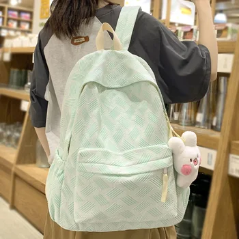 Модная женская школьная сумка Kawaii, Милая модная зеленая женская нейлоновая дорожная сумка для ноутбука, классный женский рюкзак для колледжа, сумки для книг для девочек, студенческие сумки