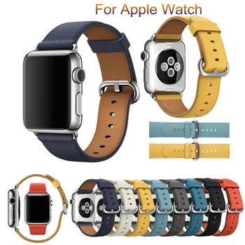 Модные кожаные деловые ремешки для Apple Watch 40 мм 44 мм 38 мм 42 мм браслет для Apple Watch серии 7 6 4 3 2 1 Браслет для часов