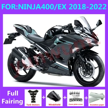 Мотоцикл Весь Комплект обтекателей подходит для Ninja400 EX400 EX Ninja 400 2018 2019 2020 2021 2022 2023 Комплект обтекателей кузова черный