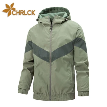 Мужская водонепроницаемая походная куртка CHRLCK, Светоотражающие ветрозащитные куртки для бега, кемпинга, рыбалки, охоты, треккинга, мужские уличные пальто