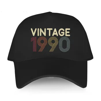 Мужская летняя бейсболка, черная шляпа, повседневный стиль, 1990 г.р., Подарок на День рождения 30 лет, унисекс, шапка с коротким козырьком, уличные кепки