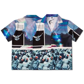 Мужская рубашка с 3D-цифровой печатью бренда Tide, короткий рукав, свободный крой, летняя качественная уличная одежда, Гладкая удобная шелковистая сорочка Homme