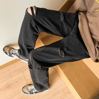 Мужская эластичная Повседневная обычная одежда Y2k 2023 года, облегающие хлопчатобумажные брюки из хлопка высшего качества Плюс джинсы большого размера Four Seasons