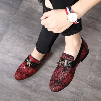 Мужские модельные туфли со змеиными Лоферами 2023, Вечерние Туфли, Мужская Брендовая Свадебная Обувь, Мужские Дизайнерские Zapatos De Hombre De Vestir, Вечерние туфли