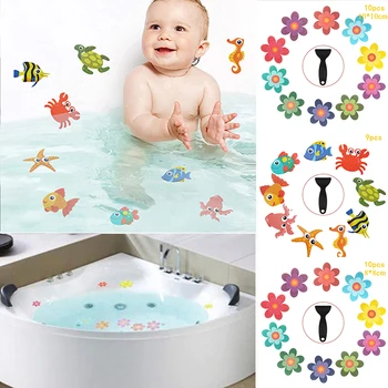 Нескользящие наклейки для ванной, противоскользящие наклейки для ванны, Самоклеящиеся коврики для душа с цветочным рисунком, аппликации для ванны, наклейки для ванны