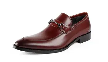 Новая дышащая классическая официальная мужская обувь в деловом стиле с высоким берцем, мужская обувь с острым носком, модельные туфли без застежки с пряжкой