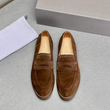 Новая мужская качественная кожаная обувь, высококачественные классические мужские повседневные лоферы, удобная роскошная обувь, мужские модельные туфли