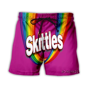 Новые мужские/женские повседневные шорты с 3D-принтом Snacks Takis/ Skittle, модная уличная одежда, мужские свободные спортивные шорты A37