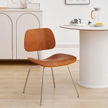 Обеденный стул из литой фанеры с ножками в скандинавском стиле из нержавеющей стали Для столовой ресторана Мебель для спальни Sessel середины века FYH