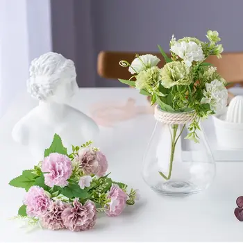 Один букет, имитирующий искусственную гвоздику, Реалистичный ручной цветок, подарки на День Матери, украшение дома
