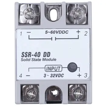 Однофазное твердотельное реле постоянного тока SSR-40DD 40A DC3-32V DC5-60V Белый + серебро