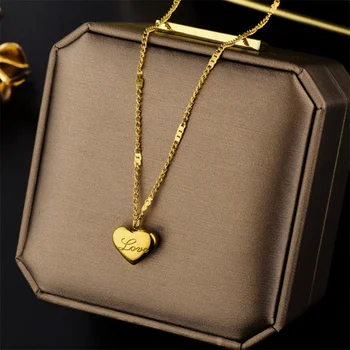 Ожерелья с сердечками из нержавеющей стали Золотого цвета для женщин, Чокеры, модные украшения для фестивалей и вечеринок 2021 года, Подарочные украшения для вечеринок