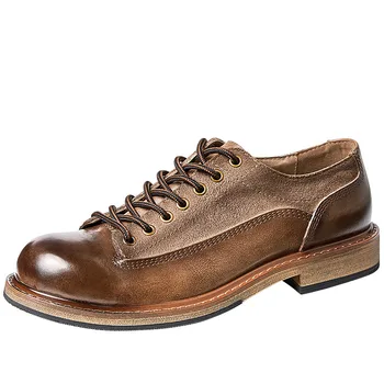 Оригинальная Обувь Ручной Работы, Высококачественная Повседневная Мужская Обувь Из Натуральной Кожи, Деловая Брендовая Обувь 2023 года, Удобные Модельные Туфли Для Мужчин
