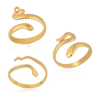 Открытые кольца из нержавеющей стали 316L для женщин, кольца в виде змеи в стиле панк, Геометрические Кольца-цепочки, Ювелирные изделия Оптом