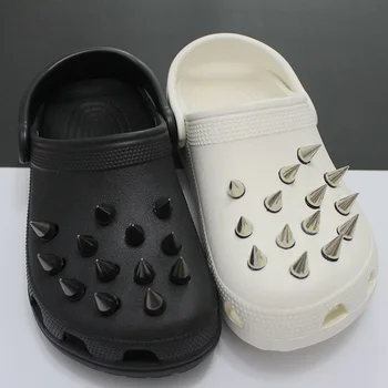 Панк Металлические Заклепки Croc Подвески Дизайнерские DIY Винтажные Хип-Хоп Цепи Обувные Подвески для Croc Модные Качественные Аксессуары для Обуви для Croc