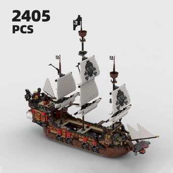 Пиратский корабль MOC Комплект строительных блоков парусника Парусник военный корабль Пираты Карибского моря набор кирпичей для лодки Модель капитана Джека Воробья