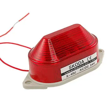 Промышленная безопасность Проводная красная вспышка светодиодного освещения Сигнальная лампа постоянного тока 24 В