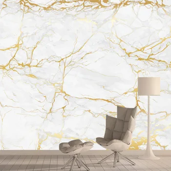 Ретро мраморный желтосерый фон Пользовательские 3D обои для домашнего декора гостиной Обои для стен Рулоны фресок