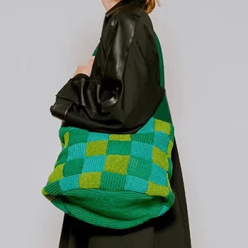 Решетчатая сумка ручной работы, вместительная Дизайнерская роскошная сумка для женщин, сумки, 2023 г. Новая модная высококачественная сумка через плечо