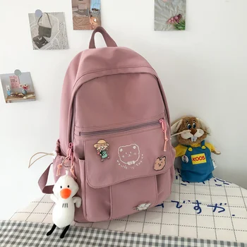 Рюкзак с вышивкой Медведя, женские маленькие школьные сумки для девочек, женские рюкзаки большой емкости для школы, японский КУЗАЙ, роскошь