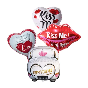 Свадебные украшения, Воздушные шары из фольги, подарок на День Святого Валентина, Сувениры для свадьбы, Поцелуй меня, Любовь Глобал 60 шт./лот