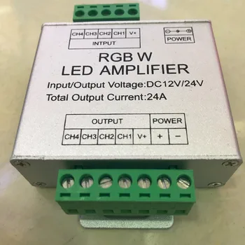 Светодиодный усилитель RGBW DC12/24V 24A полосовой усилитель RGBW для SMD5050 RGBW светодиодная лента алюминиевая бесплатная доставка