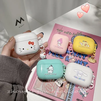 Силиконовый чехол Sanrio Cinnamoroll Hello Kitty для Airpods 1 2 3 Pro 2 Чехол для наушников Беспроводной защитный чехол Bluetooth Симпатичный кулон