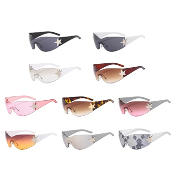 Солнцезащитные очки Star, Очки для женщин, Мужчин, унисекс, Езда на велосипеде, Вождение, Отпуск, путешествия, цельные очки UV400, Большие оттенки K0AF