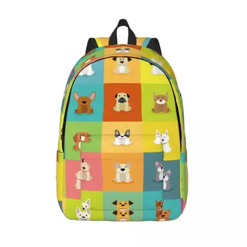 Студенческая сумка, абстрактный рюкзак с милыми собачками, легкий рюкзак для родителей и детей, сумка для ноутбука для пары