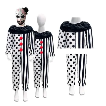 Ужасающее Искусство, косплей-костюм Клоуна, детский комбинезон для мальчиков, шляпа, наряды Fantasia, Карнавальный костюм для вечеринки на Хэллоуин