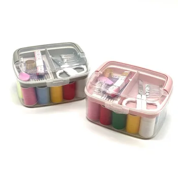 Универсальный набор для хранения шитья своими руками с переносной швейной коробкой, 20 цветами швейных ниток и инструментами для ремонта