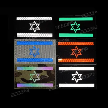 Флаг Израиля, инфракрасные многокамерные светоотражающие нашивки, череп Молон Лейба, армейская военно-тактическая нашивка, эмблема, боевые значки из ПВХ