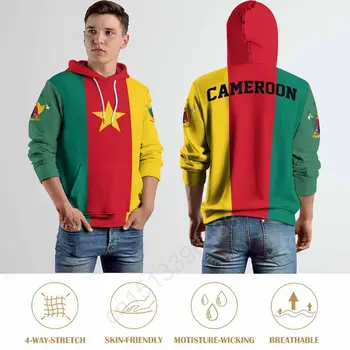 Флаг страны Камерун, 3D Толстовка, Полиэстер, Крутая Мужская Женская толстовка Harajuku, Повседневный пуловер, толстовки, Пользовательское название