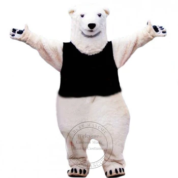 Хит продаж, реалистичный костюм талисмана Белого медведя, одежда для карнавальных представлений, Рекламный плюшевый костюм
